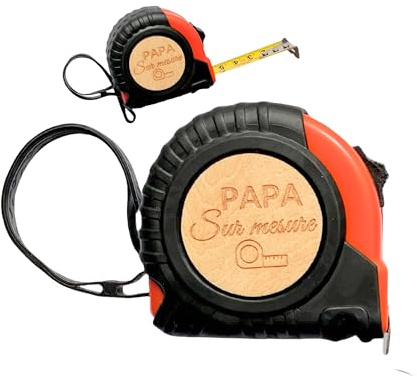Mètre Ruban Personnalisé – Texte Gravé au Choix – Cadeau Papa, Grand-père, Homme – Idée Fête des Pères, Noël, Anniversaire, Naissance (PAPA Sur mesure)
