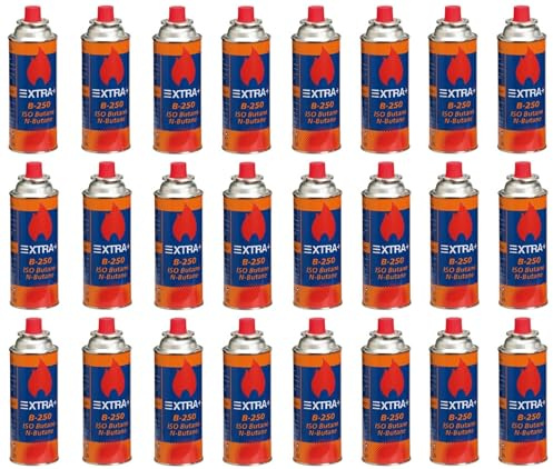 DISPAU Pack de Cartuchos de Gas Butano Recambio de Gas Propano Portable Gas Butano Tokai Compatible para Cocina Portátil, Hornillo, Soplete Soldador, Camping B-250 227gr (12 Unds, Naranja & Azul)