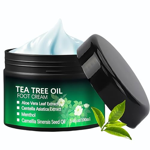 Tea Tree Cream-Tea Tree Oil Foot Cream:-Repairs Cracked Heels, Soothes Dry Skin & Removes Calluses. Moisturizes & Softens Feet & Hands