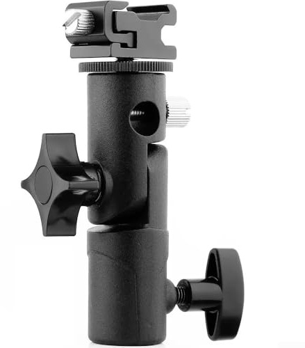 Studioblitz Regenschirm-Halterung, Adapter, mit Kaltschuh-Metallsockel, für Fotografie, Lichtstativ