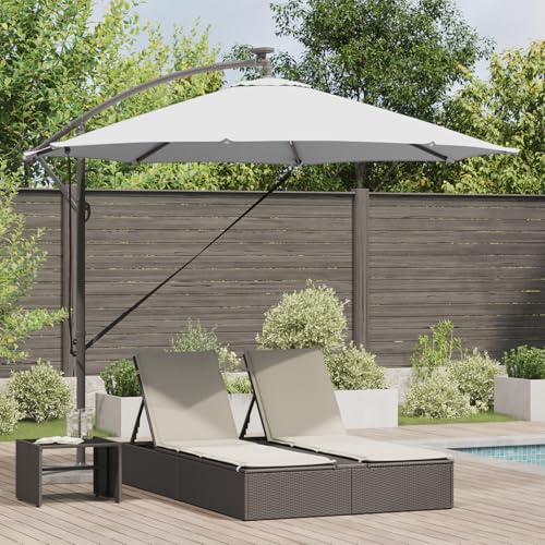 Gecheer Parasol Banane à mât déporté Couleur Sable 294 x 294 x 248 cm