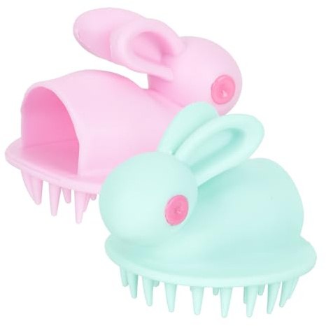 STOBAZA 2Pcs Scalp Brush Soft Deep Cleaning Hair Massage Brush for Newborns and Gentle Shampoo Scrubber for Daily Bathing and Cradle Cap Treatment Light Green and Pink