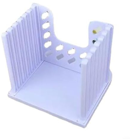 Trancheuse à pain réglable pour pain fait maison – Guide de coupe de toast avec design pliable, 16 x 15 x 14,7 cm, plateau en ABS blanc pour sandwich, bagel