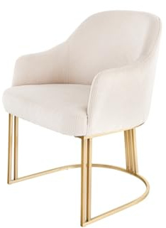 Stuhl EXTRAVAGANCIA - 60cm - champagner gold - Cord Metall-Gestell Armlehne | hoher Komfort, pflegeleicht, Design, Armlehnen Stuhl, Stuhl EXTRAVAGANCIA â Komfort