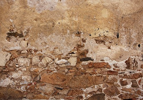wandmotiv24 Fototapete Alte Mauer, aus Stein und Stuck, XXL 400 x 280 cm - 8 Teile, Wanddeko, Wandbild, Wandtapete, Vintage, Grunge, Wand M1051