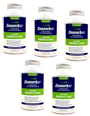 Zeasorb Antifungal Treatment, Athletes Foot Powder - 2.5 oz, Pack of 5