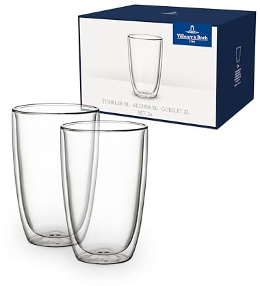 Villeroy & Boch - Artesano Hot & Cold Beverages Doppelwandige Gläser Set 2 teilig, Latte Macchiato, Cappuccino Tassen, Kaffeebecher, Becher, Heißgetränkebecher, Teetassen, Glastassen, Borosilikatglas