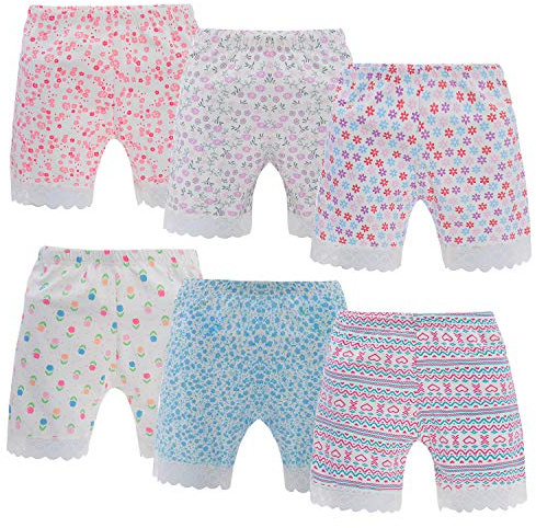 Anntry 2-12 Ans Fille Short de vélo de Couleur Unie Robe de sécurité Culotte Shorty pour Tout-Petits Lot de 6 sous-vêtements (Style2, 12-14 Ans)