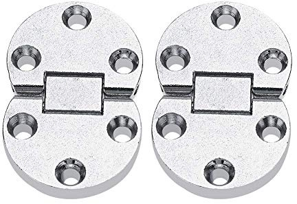 Bisagra plegable con tapa, 2 piezas de aleación de zinc, autoportante, redonda de 180 grados, para costura, mesa plegable, bisagras con solapa para el hogar, escritorio, armario, hardware ovalado