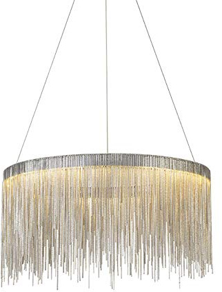 Golden Metall Kronleuchter Led,Elegante Zeitgenössisch Während Des Lichts,Einstellbar Klassisch Indoor Decke Beleuchtung Befestigung Für Wohnzimmer Esszimmer Laden-Silber 60cm