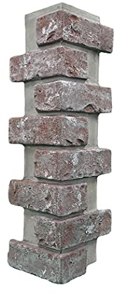 GenStone Faux Brick 90 Degree Outside Corner Panel 22.50 x 6.875 in Chicago Brick Color for Do It Yourself Friendly Home Improvement Projects