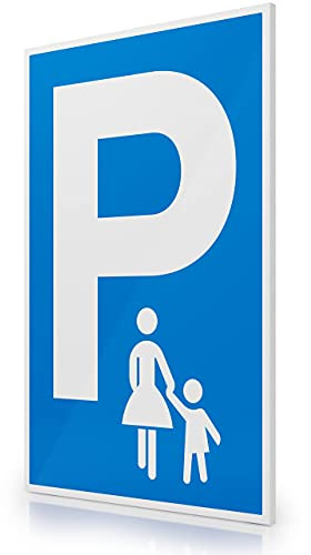FLAGLY Schild Parken Mutter Kind 30x20cm aus 3mm PVC Hartschaumplatte MADE IN GERMANY - stabiles Hinweisschild/Warnschild, wetterfest & UV-beständig