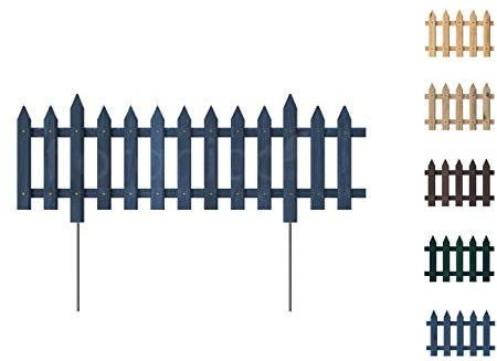 Floranica 1 STK Gartenzaun Vorgartenzaun Steckzaun Friesenzaun Zierzaun Lattenzaun 100 cm lang mit Metallpfosten Zaun für Vorgarten Gemüsebeete Höhe Floranica 30cm Anthrazit