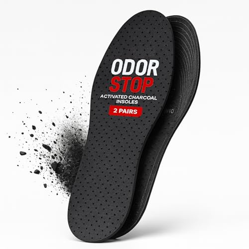 JobSite Odor Stop Insoles - Activated Charcoal Insoles - 2 Pairs