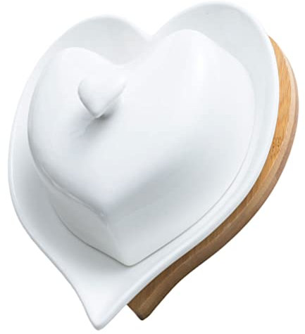 Happyyami Ceramic Sugar Bowl and Milk Jug Handle Heart Shaped Small Plate for Dessert Serving