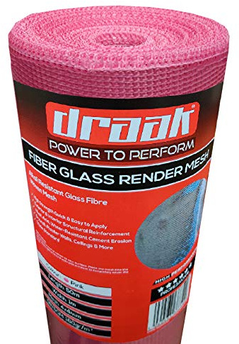 DRAAK Maille de renfort en fibre de verre pour enduit 160 g/m2 15 m2 de couverture pour le plâtre et la réparation des fissures (15 mètres)