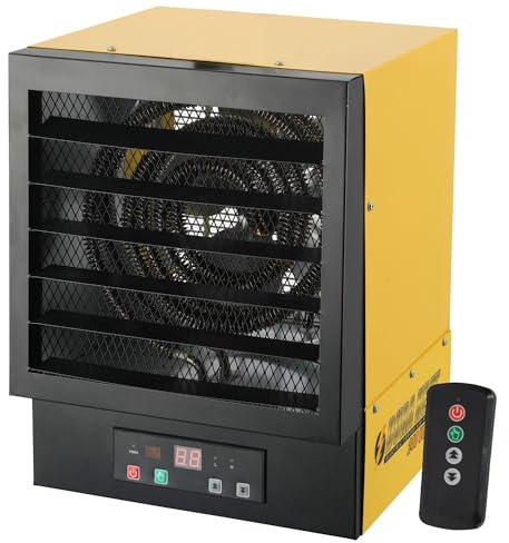 Dura Heat EWH5510 Electric Forced Air Heater with Remote Control 17,060 Btu, Yellow, Large