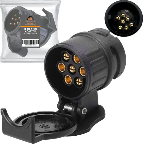 Xtremeauto 13 To 7 Pin Towing Adaptor - 13 Pin Trailer Plug Socket Adapter, For Caravan Trailers Electric Connector