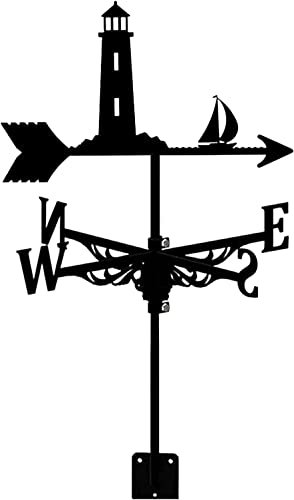 Lighthouse Weather Vane Metal Weathervane,Farm Stainless Steel Home Weather Vane With Roof Mount Roof Garden Decorations For Outdoor Farm Yard Garden Gazebo