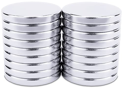 SENSEI® Extra starka magneter – 18 stycken (15 x 2 mm) – rund och platt, ca 3 kg vidhäftningsförmåga – medelstora neodym-magneter för magnettavlor, anslagstavla och hantverk