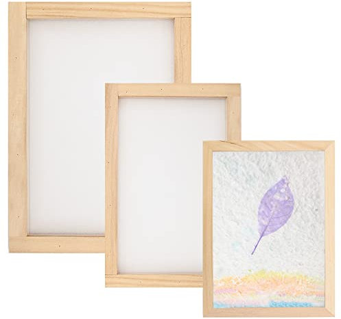Hayaww 3 Pcs Papier Herstellung Rahmen, PapierschöPfrahmen Papierherstellung Rahmen Papier SchöPfrahmen Papierherstellung Papier SchöPfrahmen, 3 Größen, FüR Diy-Papierhandwerk, PapierschöPfrahmen