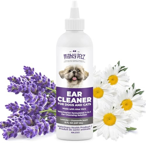 Mighty Petz Dog Ear Cleaner – Gentle Pet Ear Wash for Routine Ear Hygiene For Dogs and Cats 8 oz