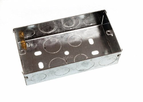 5 scatole da incasso in metallo a 2 moduli, profondità 35 mm