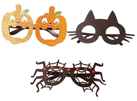 CHILDWEET Halloween-Zubehör 3St Halloween-Brille Halloween-Streichspielzeug lustige Brille für Halloween Gläser Dekor Festivalbrille Partybrille Kürbis Requisiten Geschenk schmücken