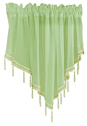 CHTME Scheibengardinen 130 * 60cm Home Fashion Spitzengardine Kurzstores Gardinen Spitze Bistrogardinen Halbtransparent für Küche Badezimmer Fenster Vorhänge Wohnwagen Landhausstil Vintage