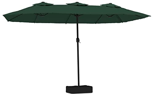 vidaXL Parasol de Jardin à Double tête avec LED Vert 449x265 cm