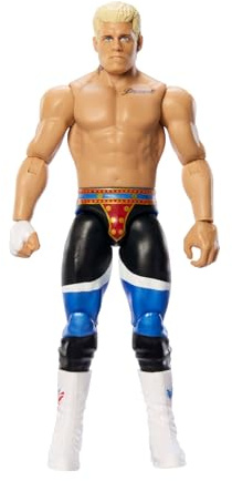 Mattel WWE The American Nightmare“ Cody Rhodes Actionfigur, Hauptkampf-Serie #153, ca. 15 cm große Sammelfigur mit 10 Bewegungspunkten und lebensechtem Aussehen, JCV37