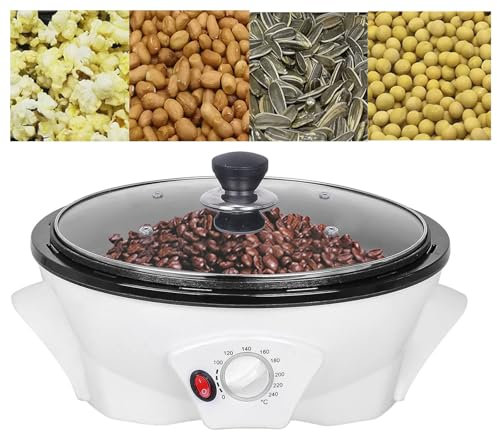 pedenencelia Tostatrice Elettrica per Chicchi di caffè,Tostatrice caffè Uso Domestico1200 W, Dotata di Asta Rotante/0 A 240 ℃/Avvio con Un Pulsante-per Principianti E Amanti del caffè