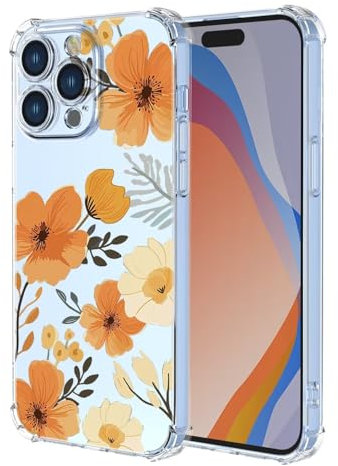 WOWUDI Handyhülle für OnePlus 8T Hülle Silikon Transparent mit 3D Blumen Dünn Transparent Handyhülle Weich Silikon TPU Bumper Stoßfest Cover - SJ303