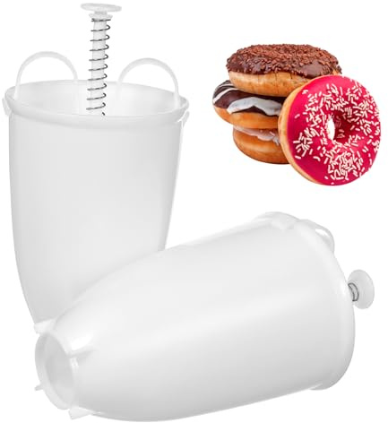 Ciieeo Molde Para Hacer Donas 2 Unidades Blanco Plástico Resistente Utensilios Para Hornear Repostería Herramienta De Cocina Para Postres Caseros Diy