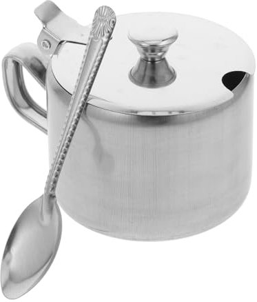 MAGICLULU Barattolo Di Spezie Contenitore Per Lo Zucchero Della Fattoria Pentola Per Condimenti Con Coperchio Sale Zuccheriera in Acciaio Inox Zuccheriere Silver Acciaio Inossidabile