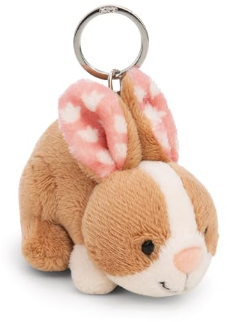 NICI Portachiavi Coniglio Hopsala 10cm - marrone - Compagno di peluche per zaino o borsa, charm coccola con anello metallico per portachiavi | 61620