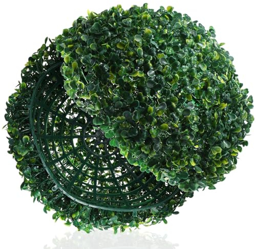 PRETYZOOM Künstliche Deckenornamente 33cm Grüne Simulierte Formschnittkugeln aus Kunststoff mit Feiner Verarbeitung Vielseitige Dekoration für Hochzeit und Garten