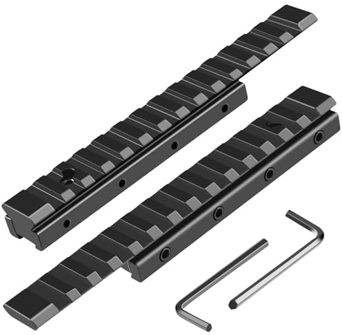 PBTMCD 11 Mm Schwalbenschwanz Auf 21 Mm – 14 Schlitze – Picatinny-Schienen-Konvertierungsadapter – 155 Mm/6,1 Zoll Lange Verlängerung, Low Profile-Zielfernrohr-Basismontage(2 Pack)