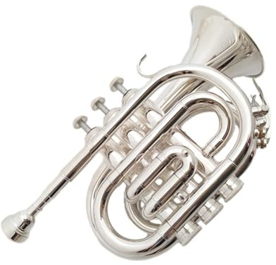 Versilbertes Instrument Mini-Trompete B-Dur geeignet für Anfänger Musikinstrument Trompete