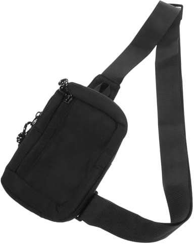 UKCOCO Petit Paquet Bandoulière Homme, Paquet Banane Noir en Tissu Oxford Épais, Léger et Spacieux, Sacoche Poitrine Polyvalente pour Randonnée et Usage Quotidien, Design Mini Urbain
