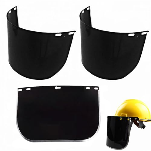 FKUMLUN Face Shield Replacement Lens 15.5''x8'' Polycarbonate Visor Face Shield Replacements for Safety Headgear(3 PCS)