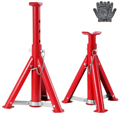 WZTO Axle Stands 3 Ton Car Jack Stands Pack of 2, 32-45cm Height Adjustable Support Jack Stand, Heavy Duty Car Lift Tool for Vehicle Caravan Van Garage Workshop Support Stand Lifting Tool