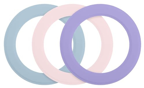 sourcing map Magnetic Sticker Ring, 3 Pcs Universal Magnetic Adapter Ring Leather Magnet Wireless Charging Conversion Kit for Mobile Phone Case Wireless Charger, Blue/Purple/Pink