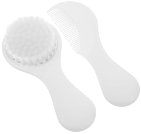 HAMPPLIES 2pcs Soft Bristles Hair Brush Set Boy Girl Comb Massage Scalp Bath Grooming Kit for Newborns Toddlers Gentle Scalp Massenger
