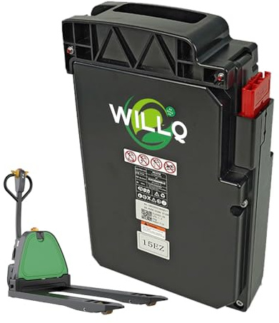 WILLQ Batería de Litio de Repuesto de 24 V y 20 Ah para transpaleta eléctrica de 24 voltios, Kit de Motor para camión de Transporte de montacargas eléctrico F3/F4/F5/EPT15-EZ,F5,24V20Ah