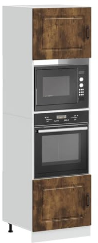 JHQHSM Armadi Forno 2 pz Lucca Rovere Fumo in Legno Multistrato per Cucina, Mobile da Incasso con Scomparto Spazioso e Design Salvaspazio, Materiale Stabile e Resistente