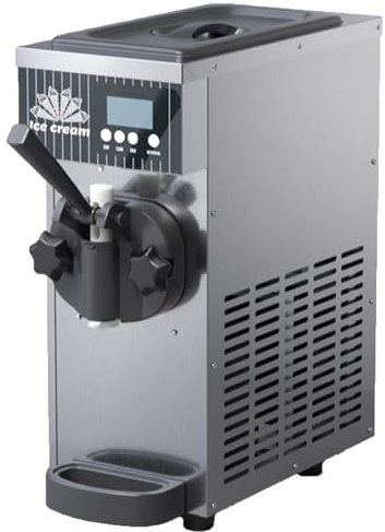 Macchina per gelato, macchina per gelato soft commerciale, resa 4-5 kg/h, pannello LCD, pre-raffreddamento autopulente, per ristoranti e pasticcerie Gray