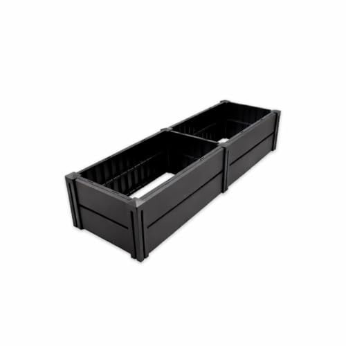 KHW Hochbeet Demeter L Schmal | 158x44x31 cm Hochbeet für Garten Balkon & Terrasse | 196L Pflanzvolumen | aus 100% recyceltem Kunststoff | wetterfest | werkzeuglose Montage