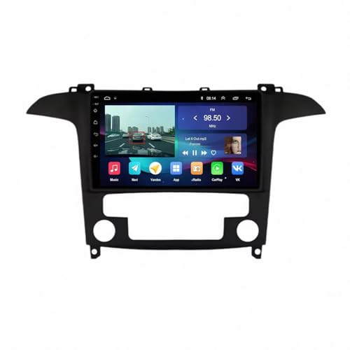 Autonavigation Car Radio Multimedia Player für Ford S Max S-MAX 2007-2015 Carplay Bildschirm für Apple/Android Auto/Airplay/Mirror Link, Wireless, 4 Kern 2G+32G