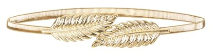 BlackButterfly Kettengürtel Taillenkette Damen | 1 cm Schmal, Goldoptik, Sieben Schnallenmotive, Haken-Ösen-Verschluss, Größen S-XXL, Elegant & Festlich
